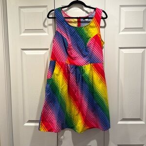 1X plus size rainbow dress